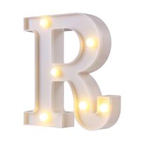LED Marquee Letter Lights, 26 Alphabet Light Up Letters Sign Perfect for Night Light Wedding Birthday Party Home Bar Decoration Christmas Lamp(White,R)
