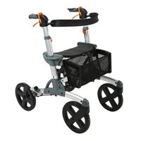 Walkers Elderly Shopping Cart Folding Portable with Seat Four Wheel Height Adjustable Gift (Color : Black, Size : 597476cm)