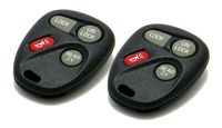 Pair of OEM Electronic 4-Button Key Fob Remotes Compatible With Chevrolet GMC Cadillac (FCC ID: ABO1502T, P/N: 16245100-29, 16245100) Rear 2X