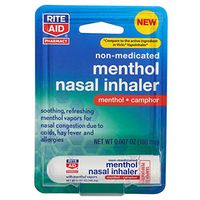 Rite Aid Menthol Nasal Inhaler - 0.007 oz | Nasal Decongestant with Soothing Menthol Vapors for Colds, Hay Fever, Allergies