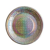 Bash Party Goods 100117 Mini Disco Paper Plates, Silver