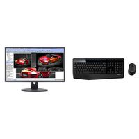 Sceptre E248W-19203R 24" Ultra Thin 75Hz 1080p LED Monitor 2X HDMI VGA Build-in Speakers & Logitech MK345 Wireless Combo â€" Full-Sized Keyboard with Palm Rest and Comfortable Right-Handed Mouse