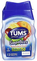 Tums Smoothies, Assorted Fruit, 12 Chewable Tablets,  (Pack of 6)
