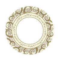 Hanna K. Signature Collection 36 Count Medley Paper Plate, 7-Inch, Gold