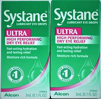 Systane Ultra Lubricant Eye Drops High Performance 3ml 0.1 Oz (Pack of 2)