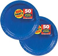 amscan Big Party Pack Paper Luncheon Plates 7-Inch, 100/Pkg, Bright Royal Blue
