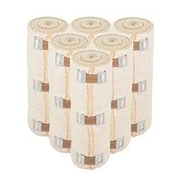 NexSkin 6" Organic Latex Free American Cotton - Comfort Elastic Bandage with Clip Fasteners - Beige, 6 Pack