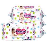 Baby Wet Tissue, 100Pcs Baby Soft Wet Tissue No Additives Hand Mouth Cleaning Wet Wipes