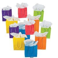 Fun Express Paper Gift Party Bags (Lot of 24), Small, Bright Neon