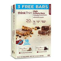 thinkThin High Protein Bars, Chunky Peanut Butter & Brownie Crunch, 2.1 oz Bar (18 ct.)