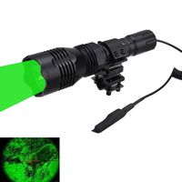 WINDFIRE WF-802 Green LED Coyote Hog Hunting Light Set 350 Lumens Tactical Flashlights 250 Yard Long Range Throwing Green LED Light & Pressure Switch Barrel Mount (No Battery & Charger)