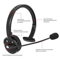 KKmoon SK-BH-M10B Hands-free Wireless Bluetooth Stereo Business Headphone with Mic Multi-point Connection & Hands-free Call for Office Customer Service Smart Phones PC