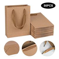 Conleke Brown Kraft Paper Gift Bags with Handles Bulk(50pcs 7.9" x 3.9" x 11In"),Shopping Bags,Birthday Party Favor Bags,Retail Bags, Bags for Weddings