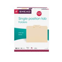 Smead File Folder, 1/3-Cut Tab, Center Position, Letter Size, Manila, 100 Per Box (10332)