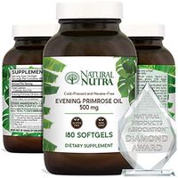 Natural Nutra Evening Primrose Oil Supplement from Fatty Acid, Non-GMO, Cold Pressed, 500 mg, 180 Softgels