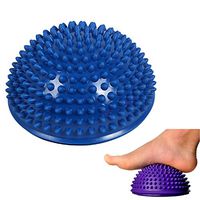 Gymforward 6inch Yoga Foot Massage Ball Adult Children Spiky Balance Flat Ball for Pain-Relief,Yoga, Myofascial Release (Blue)