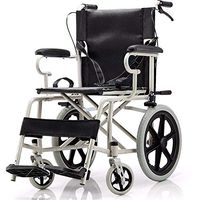 ChenCheng Wheelchair Foldable Portable Manual Wheelchair Solid tire Old Scooter Medical Supplies (Color : Black)