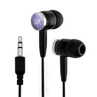 5K Runner Fitness Wood Planks Purple Novelty in-Ear Earbud Headphones - Black