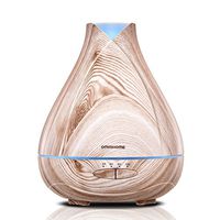 Essential Oil Diffuser 530ml Wood Grain Ultrasonic Aromatherapy Oil Diffuser Humidifier for Large Room, Adjustable Mist Mode Waterless Auto Shut-Off 7 Color Changing LED Lights for Home Office Baby