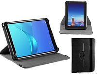 Navitech Black Leather Case Cover with 360 Rotational Stand Compatible with The 10'' Windows 10 by Fusion5 Ultra Slim Design Windows Tablet PC