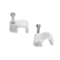 Mini Skater 6mm Nylon Steel Nail in Circle Ethernet Cable Clips Round Electrical Cord Holder Wire Management,Pack of 100 (White)