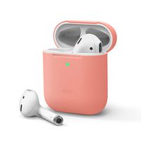 elago Upgraded AirPods Case (Front LED Visible) Protective Slim Cover (with no Hinge) Compatible with Apple AirPods 2 and 1 (Peach)