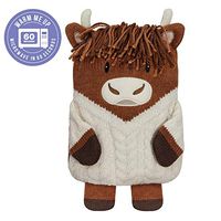 Aroma Home Knitted Hottie Microwavable Highland Cow Heatable Hot Water Bottle