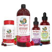 Organic Immunity Vitamins Bundle for Kids & Adults by MaryRuth's- USDA Organic Probiotics, Morning Multivitamin, Elderberry Extract & Immunity Gummies - Non-GMO Vegan Sugar Free 30-60 Day Supply