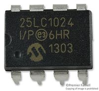 MICROCHIP 25LC1024-I/P IC, EEPROM, 1MBIT, SERIAL, 20MHZ, DIP-8 (5 pieces)