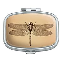 Dragonfly Vintage Insect Rectangle Pill Case Trinket Gift Box