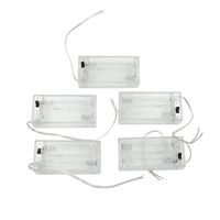 TUOREN 2x 1.5V AA Battery Holder with Leads and Switch Clear-5pcs