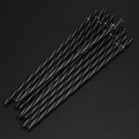 HP95 Disposable Plastic Drinking Straws 9 Inch Reusable Straight Stripe Straws for Wedding Party Family Use,10 Pieces,Black