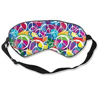 SLEEPAWD Universal Peace Sign Symbol Sleep Mask, Sleeping Eye Night Mask with Breathable Eye Cover Eyeshade for Men/Women/Kids Soft and Adjustable Strap Plane Travel Nap Blindfold