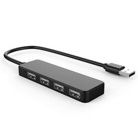 Semoic Ultra Slim USB Hub 4-Port USB 2.0 Hub Black