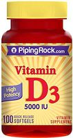 High Potency Vitamin D3 5000 IU 100 Softgels by Piping Rock Health Products