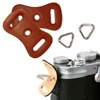 GRIMM D-SLR RF Mirrorless Camera Strap Lug Ring + Leather Cover Set (Light Brown/1 Pair)