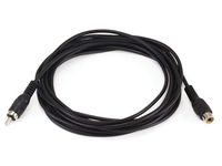 12ft RCA Single-Channel Male-Female Extension Cable - Black