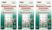 Robafen Cough Liquidgels Dextromethorphan HBr, USP 15mg, 20 Liquidgels (3 Packs)