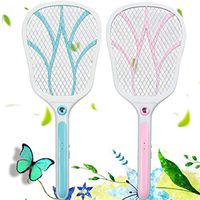 HOT Multifunction LED Lighting USB Mosquito Flying Swatter Charge Electronic Bug Zapper Pest Repellent - Pink/Blue (Sky Blue, 55x22x3cm)