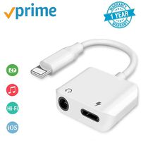 Headphones Adapter for iPhone 8 Adaptor 3.5mm Jack Dongle Earphone Connector Convertor 2 in 1 Music Charger Cables Charge & Audio Compatible for iPhone XS/XR/8Plus/7/7Plus Compatible All iOS Systems