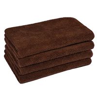 Zhe Xin Ultra Plush Thick Microfiber Car Wash Drying Towels Cleaning for Kitchen, Home, Car, Furniture - 15.7" x 24" - 450 GSM (4pcs, Brown)