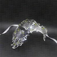 Face mask Shield Veil Guard Screen Domino False Front Villain Horror Half face Sly Metal Diamond mask Dance mask Halloween Venice Gold and Silver mask 10