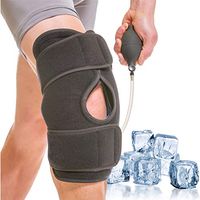 BraceAbility Knee Ice Wrap - Inflatable Cold Therapy Brace and BFST Cryo Cuff with Compression Air Pump and 2 Reusable Gel Packs for Post-Op Recovery, Torn Meniscus, Arthritis Pain (One Size)