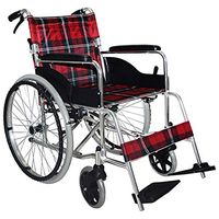 ChenCheng Wheelchair, Light Folding, Pneumatic Tire, Reinforcement Frame, Manual Elderly Scooter Medical Supplies (Color : Red)