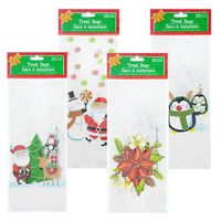 Christmas Cellophane Treat Bags with Ties, Large 5x3x11.5-in. 25-ct Each- Pack of 2