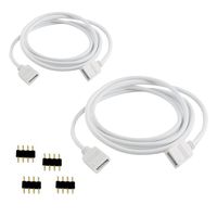 RGBZONE 2 Pack 1M 3.3ft Extension Cable Connect Female Plug to SMD 5050 RGB LED Strip light with Free 4pcs 4pin Connector