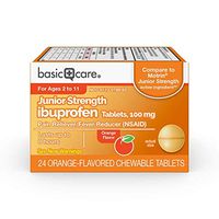 Basic Care Children's Ibuprofen Chewable Tablets, 100 mg, Pain Reliever and Fever Reducer (NSAID), 24 Count