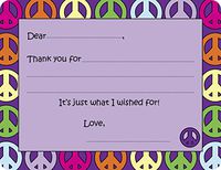 Peace Fill-in Thank You Note Cards for Kids, 5.5" X 4.25" Notecards with White Envelopes