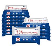 Alcohol Disinfectant Wipes 75% Alcohol Wet Wipes, Large Portable Hand Alcohol Wipes Disposable Sterilization Wipes for Antiseptic Skin Cleaning Care,FDA Certified(20Packs,200Wipes)