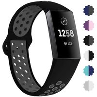 Lintelek Compatible with Fitbit Charge 3 Bands, Canvas Woven Fabric Band, Soft TPU Adjustable Replacement Wristbands, Silicone Straps Sports Accessories